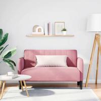 Loveseat bank 109 cm fluweel roze - thumbnail