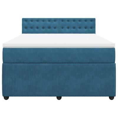 Boxspring met matras fluweel blauw 140x200 cm