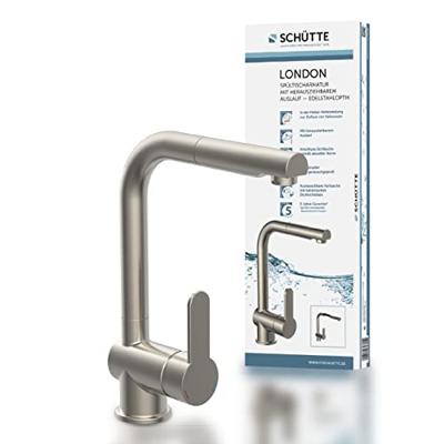 Keukenmengkraan Schutte London Hoge Draaibare en Uittrekbare Uitloop RVS Schütte