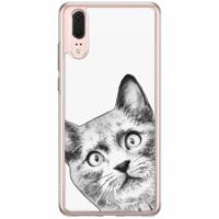 Huawei P20 siliconen hoesje - Kiekeboe kat - thumbnail
