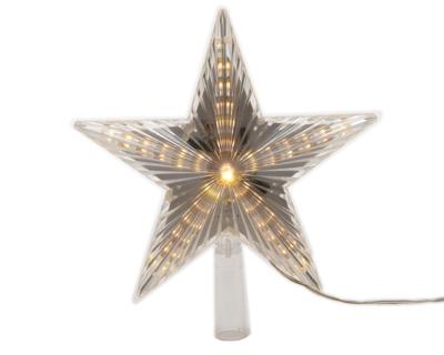Led piek ster transperant wit 22 cm 31 lampjes