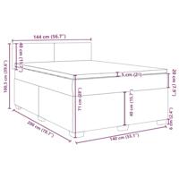 Boxspring met matras fluweel lichtgrijs 140x200 cm - thumbnail