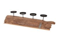 Decoratie hout met kaarsen houders 70 x 20 x 16 cm Dijk Natural - Dijk natural collections - thumbnail