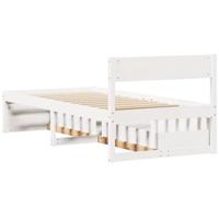 Bedframe met lades massief grenenhout wit 90x200 cm - thumbnail