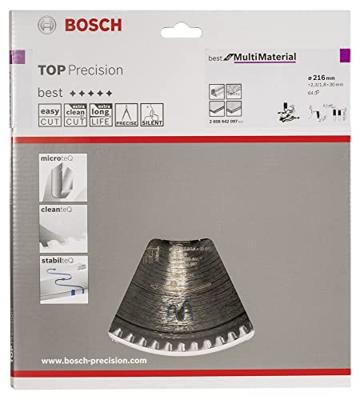 Bosch Accessoires Cirkelzaagblad Top Precision Best for Multi Material 216 x 30 x 2,3 mm, 64 1st - 2608642097 Bosch Accessoires Cirkelzaagblad Top Precision Best for Multi Material 216 x 30 x 2,3 mm, 64 1st - 2608642097