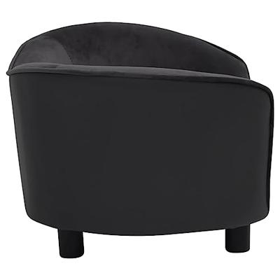 VidaXL Hondenbank 69x49x40 cm pluche en kunstleer zwart VidaXL Hondenbank 69x49x40 cm pluche en kunstleer zwart