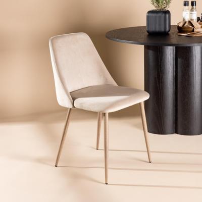 Nohr Eetkamerstoel 'Denon' Velvet, kleur Bruin Nohr Eetkamerstoel 'Denon' Velvet, kleur Bruin