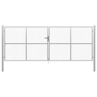 Poort 415x200 cm gegalvaniseerd staal zilverkleurig - thumbnail