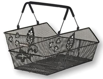 Basil cento flower multi - fietsmand - achterop - zwart