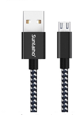 Cablexpert CC-USB2B-AMMBM-2M-BW2 USB-kabel, USB 2.0, USB A, Micro-USB B, wit