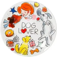 Blond Amsterdam petit four bordje aardewerk dog lover 12x1.5cm multi - thumbnail