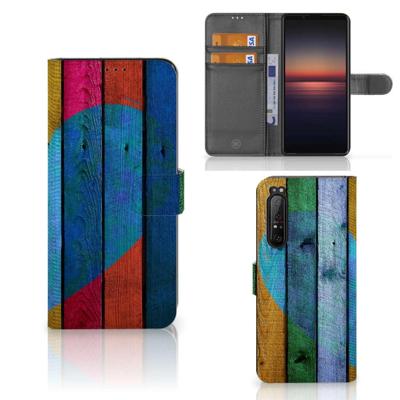 Sony Xperia 1 II | Book Style Case | Wood Heart - Cadeau voor je Vriend