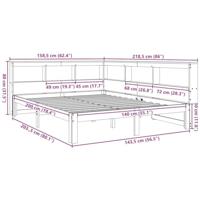 Bed met boekenkast zonder matras grenenhout wasbruin 140x200 cm - thumbnail