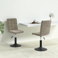 Eetkamerstoelen draaibaar 2 st fluweel lichtgrijs - thumbnail