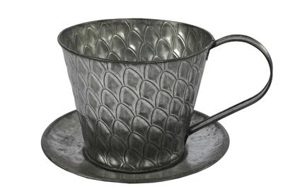 Bloempot kop ro Sannah L zink-L21B21H12,5CM