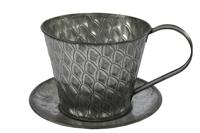 Bloempot kop ro Sannah L zink-L21B21H12,5CM - thumbnail