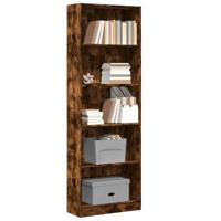 Boekenkast 60x24x176 cm bewerkt hout gerookt eikenkleurig - thumbnail