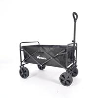 Venec Opvouwbare Bolderkar - Lichtgewicht en Robuust - Max. Draagvermogen 150 kg - Compact Ontwerp 87 x 54 x 76 cm - Verstelbare Stang - Massieve Banden - Inclusief Bidonhouder - Zwart - thumbnail