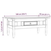 Salontafel 100x60x45 cm Mexicaans grenenhout Corona-stijl grijs - thumbnail