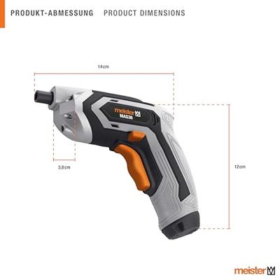 Accuschroevendraaier - MEISTER - MAS36 - 3,6V Li-ion 2,0 Ah accu - 5 Nm koppel - 220 tpm - LED