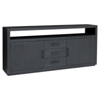 Livingfurn Dressoir 'Jaxx' Mangohout, 180cm, kleur Zwart - thumbnail
