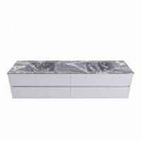 MONDIAZ VICA-DLUX 200cm badmeubel onderkast Cale 4 lades. Inbouw wastafel CLOUD dubbel 2 kraangaten, kleur Lava. - thumbnail