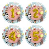 Folat BV 3d folieballon dieren met leeftijd, 1-5 jr. - thumbnail