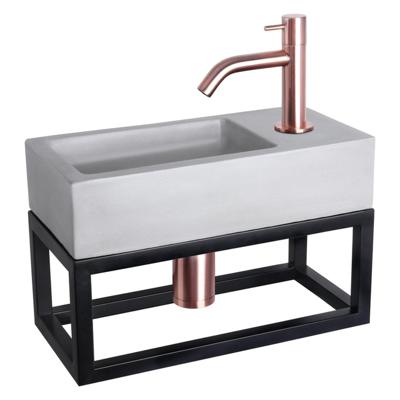 Fonteinset Differnz Ravo Beton en Handoekrek 38.5x18.5x9 cm Licht Grijs Met Gebogen Kraan Rood Koper Differnz Fonteinset Differnz Ravo Beton en Handoekrek 38.5x18.5x9 cm Licht Grijs Met Gebogen Kraan Rood Koper Differnz