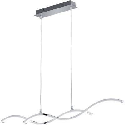 LED Hanglamp - Trion Cidoni - 25W - Warm Wit 3000K - Rechthoek - Mat Chroom - Aluminium