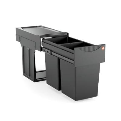 Hailo Tandem S afvalemmer donkergrijs/zwart
