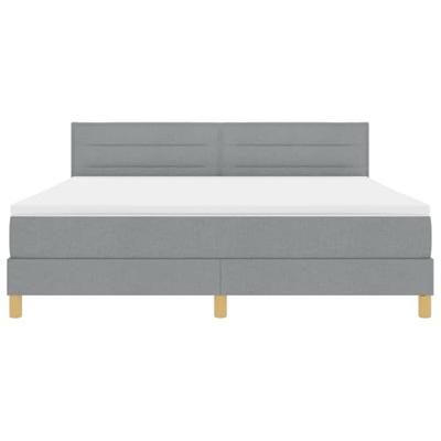 Boxspringbed met matras Lichtgrijs 180 x 200 cm Stof