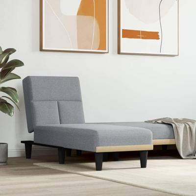 Chaise longue stof lichtgrijs