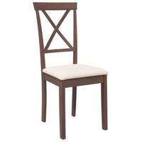 Eetkamerstoelen met kussens 2 st massief hout rubber bruin - thumbnail