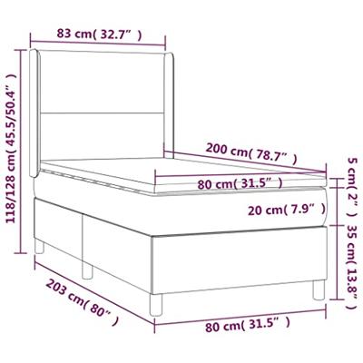 Boxspring met matras en LED fluweel roze 80x200 cm