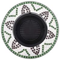 Vuurschaal mozaek 68 cm keramiek groen - thumbnail