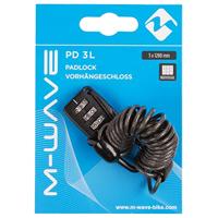 M-Wave spiraalkabel met cijferslot 3x1200mm zwart - thumbnail