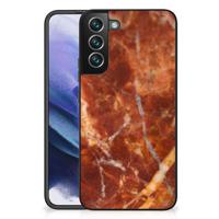 Samsung Galaxy S22 Plus Marmeren Print Telefoonhoesje Marmer Bruin - thumbnail