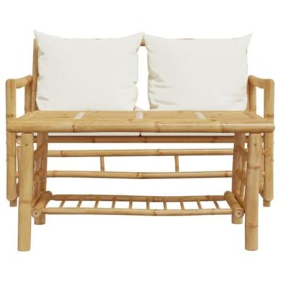 2-delige Loungeset met kussens bamboe - thumbnail