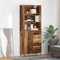 Highboard met lade 2 pcs Oud Hout Geengineerd Hout en Glas - thumbnail