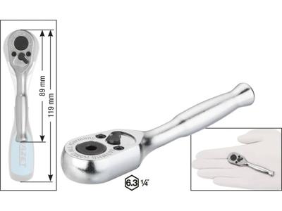 HAZET Omschakelratel · volledig van staal · voor bits 863MBIT · 1/4 inch (6,3 mm) zeskant hol · Lengte: 89 mm