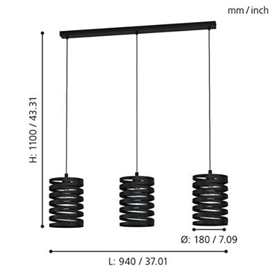 Eglo Eettafel hanglampCremella 3x E27 - 99347