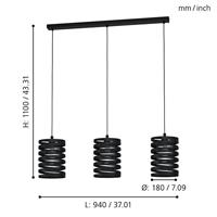 Eglo Eettafel hanglampCremella 3x E27 - 99347 - thumbnail