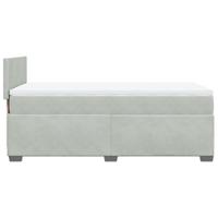 Boxspring met matras fluweel lichtgrijs 100x200 cm - thumbnail