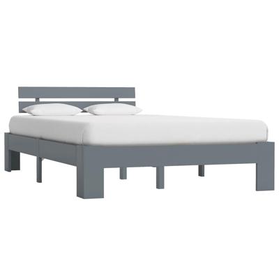Bedframe massief grenenhout grijs 120x200 cm