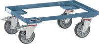 Promat/Tecwerk Krattentrolley | | draagvermogen 250 kg TPE-banden | L605xB405mm | hoekstaal duifblauw, RAL 5014 - 9000444230 - thumbnail