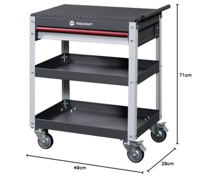 TOOLCRAFT 553942 Servicewagen Kleur (specifiek): Grijs, Lichtgrijs, Rood