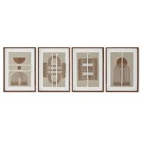 Canvas Home ESPRIT Wit Natuurlijk Modern Scandinavisch 36 X 2,3 X 50,3 cm (4 Stuks) - thumbnail