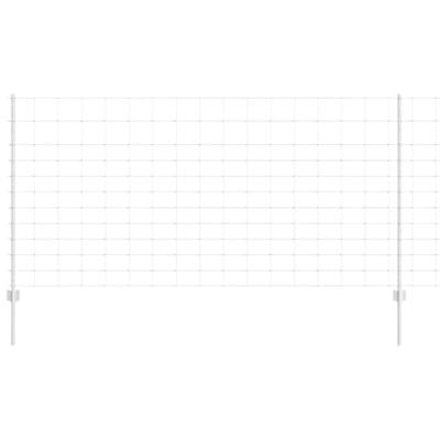 VidaXL Hek met paal zilver 1,2 x 25 m staal