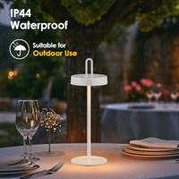 Draadloze Oplaadbare LED Tafellamp - Binnen & Buiten - Dimbaar - ø12.8 x 36.6 cm - Warmwit licht - 3000mAh - White - thumbnail