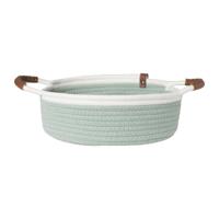 Mand colors laag - groen/wit - ø27x9 cm - thumbnail